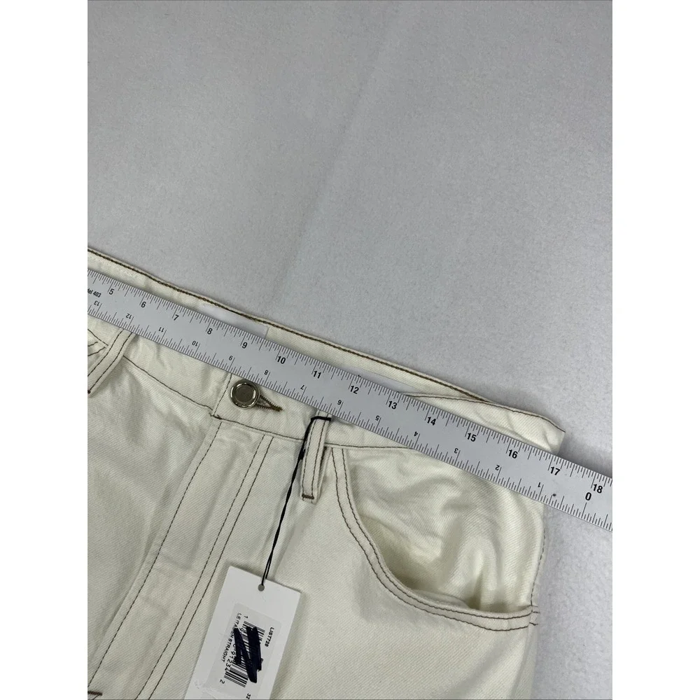 FRAME Le Italien Straight Fit Cotton Jeans Ivory Womens 32 Made in Italy NEW
